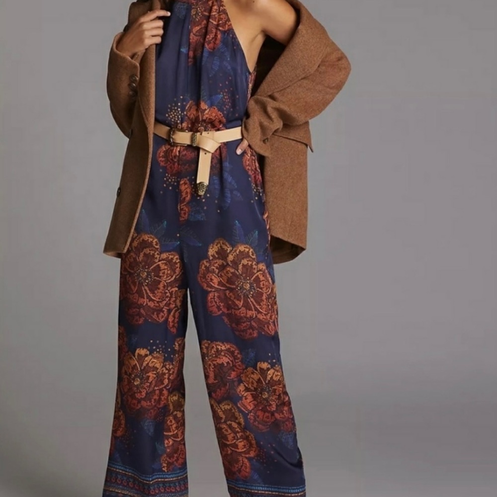 Farm Rio Floral Halter Top Jumpsuit